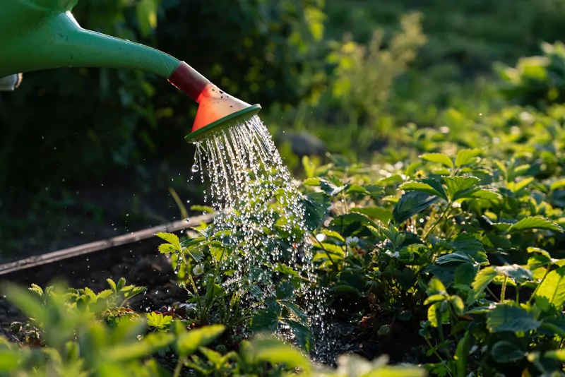 watering plants